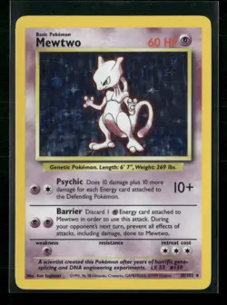 1999 Pokemon Base Set Mewtwo #010/102 Holo Rare Lightly played - Image 1
