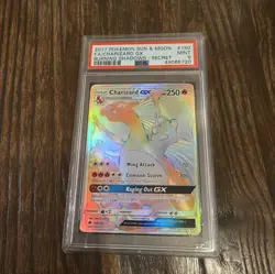 2017 POKEMON SUN & MOON BURNING SHADOWS #150/147 CHARIZARD GX RAINBOW RARE PSA 9 - Image 1