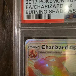 2017 POKEMON SUN & MOON BURNING SHADOWS #150/147 CHARIZARD GX RAINBOW RARE PSA 9 - Image 3