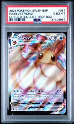2021 POKEMON SWSH BLACK STAR PROMO #087 FULL ART/EEVEE VMAX PSA 10 - Image 1