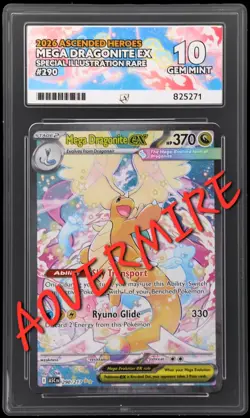 Pokemon TCG Ascended Heroes Mega Dragonite EX 290/217 SIR ACE 10 ALL 10 SUBGRADE - Image 3