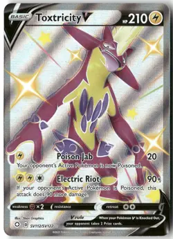 Toxtricity V, Pokemon Shining Fates: Shiny Vault Shiny Holo Rare, SV112/SV122 NM - Image 1