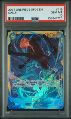 2024 ONE PIECE OP06 EN SANJI PSA 10 GEM MINT - Image 1
