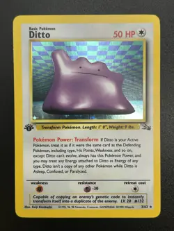 DITTO Pokemon Card - WOTC - 1st Edition - Fossil - 3/62 - HOLO - NM (A) - Image 2