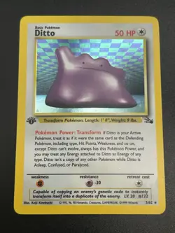 DITTO Pokemon Card - WOTC - 1st Edition - Fossil - 3/62 - HOLO - NM (A) - Image 3