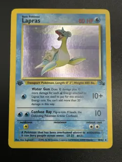 LAPRAS Pokemon Card - WOTC - 1st Edition - Fossil - 10/62 - HOLO - NM (A) - Image 4