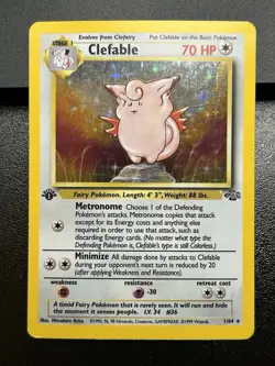 CLEFABLE Pokemon Card - WOTC - 1st Edition - Jungle - 1/64 - HOLO - LP / NM (A) - Image 2