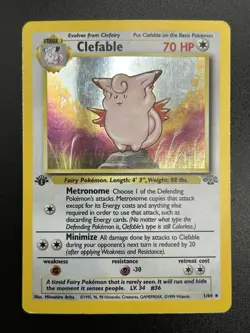 CLEFABLE Pokemon Card - WOTC - 1st Edition - Jungle - 1/64 - HOLO - LP / NM (A) - Image 3