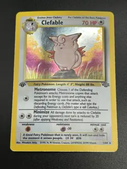 CLEFABLE Pokemon Card - WOTC - 1st Edition - Jungle - 1/64 - HOLO - LP / NM (A) - Image 4