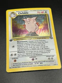CLEFABLE Pokemon Card - WOTC - 1st Edition - Jungle - 1/64 - HOLO - LP / NM (A) - Image 5