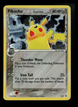 Pikachu Delta Species 035 Black Star Promo 2006 Holo Rare SWIRL Pokemon Card TCG - Image 1