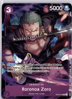 Roronoa Zoro OP09-076 Welcome Pack Vol. 2 Promo Full Art Trading Card - Image 1