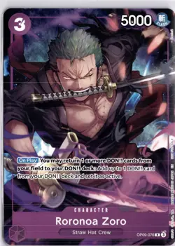 Roronoa Zoro OP09-076 Welcome Pack Vol. 2 Promo Full Art Trading Card - Image 3