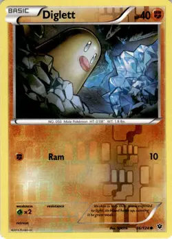 2016 Pokemon XY Fates Collide Reverse TCG Holo NM-MT Diglett #36 - Image 1