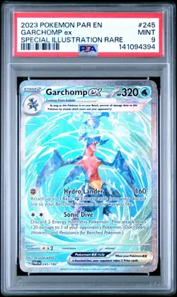 2023 POKEMON PAR EN-PARADOX RIFT 245 GARCHOMP ex SPECIAL ILLUSTRATION RARE PSA 9 - Image 1
