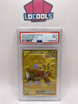 2024 Pokemon Gouging Fire ex - 214/162 PSA 9 Temporal Forces Gold - MINT - Image 1