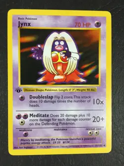 1999 Pokemon Game Base Set 1st Edition #31 JYNX Shadowless EX Light Play - Image 1