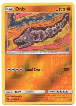Onix Lost Thunder 109/214 Reverse Holo Uncommon single Pokemon Card Collectable - Image 1