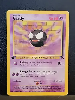1999 Pokemon Fossil 1st Edition #33 Gastly U - Image 1