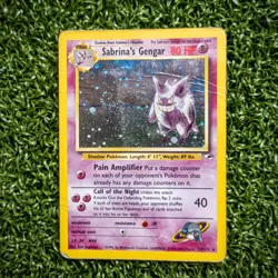 Pokemon Sabrina's Gengar 14/132 Gym Heroes Holo HP Rare Unlimited WOTC Swirl 🌀 - Image 1
