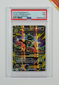 Pokemon PSA 7 M Tyranitar Ex #92 Full Art Ancient Origins 2015 English - Image 1