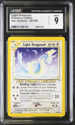 CGC 9 MINT Light Dragonair 2002 Neo Destiny 22/105 Pokemon Card - Image 1