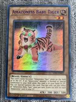 Yugioh! Amazoness Baby Tiger (Purple) LDS1-EN023 Ultra Rare 1st Ed - Image 1