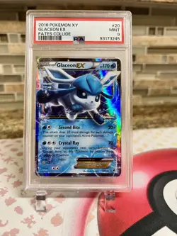 PSA 9 GLACEON EX 20/124 Ultra Rare XY Fates Collide - Pokemon Card 2016 - Image 1