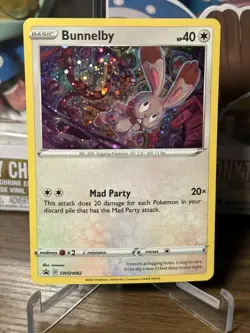 POKEMON BUNNELBY #SWSH082 PROMO BLACK STAR COSMOS HOLOFOIL CARD - Image 1