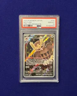 PSA 10 Noctowl #141 Stellar Crown ETB Promo 2024 Pokemon GEM MINT - Image 1