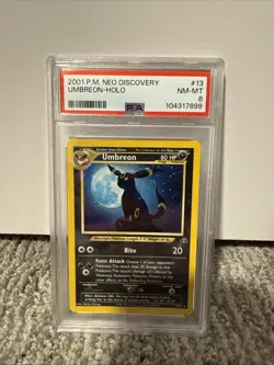 2001 Pokemon Neo Discovery Umbreon Holo 13/75 PSA 8 NM-MT - Image 1