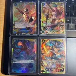 One Piece CCG Sabo Sec, SANJI Sec, Ace Sec, Bonney Sec. Set Of 4 Secret Rares NM - Image 1
