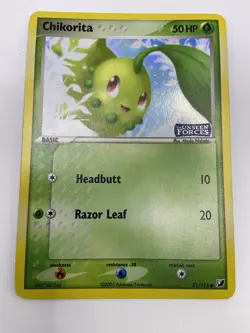 Pokemon 2005 EX Unseen Forces expansion 51/115 Chikorita Holo Card - Image 1