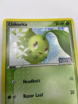 Pokemon 2005 EX Unseen Forces expansion 51/115 Chikorita Holo Card - Image 2