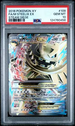 PSA 10 M Steelix EX 109/114 Pokemon XY Steam Siege 2016 Holo Ultra Rare Low Pop - Image 1