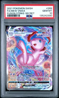 PSA 10 Mew VMAX 269/264 Secret Rare Alternate Alt Art Pokemon SWSH Fusion Strike - Image 1