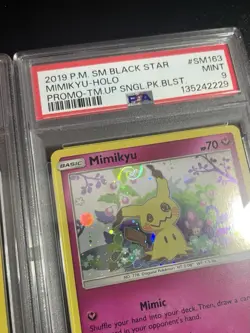 PSA 9 MINT Pikachu SM162 & Mimikyu SM163 Pokemon Promo *SEQUENTIAL w/ HD Swirls! - Image 4