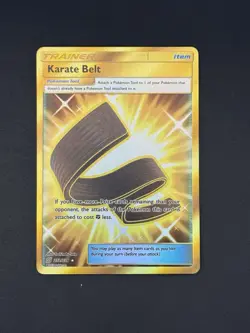 Pokemon TCG Unified Minds Full Art Gold Karate Belt 252/236 Near Mint - Image 1