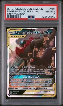 2019 POKEMON SUN & MOON UNIFIED MINDS #125 UMBREON & DARKRAI GX UNIFIED MINDS - Image 1