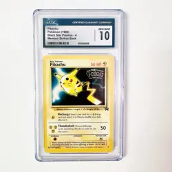 CGC 10 GEM MINT Pikachu 04/53 Black Star Movie Promo - 2000 Pokemon WOTC - Image 1