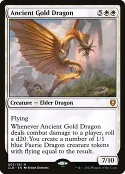 NM Ancient Gold Dragon, MTG, Baldur's Gate, Magic the Gathering, 3 - Image 1