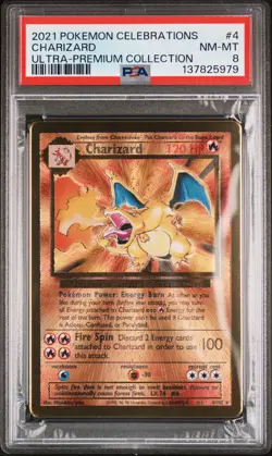 2021 POKEMON CELEBRATIONS ULTRA-PREM COLL #4 CHARIZARD PSA 8 - Image 1