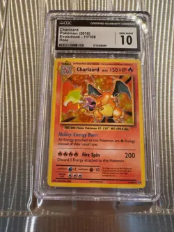 CGC 10 CHARIZARD HOLO 11/108 XY EVOLUTIONS 2016 POKEMON GEM MINT - Image 1