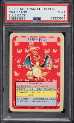 1995 Pokemon "Rookie" Charizard NO NUMBER ERROR Topsun Blue Back PSA 9 MINT - Image 1