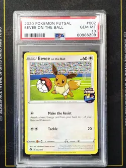 2020 POKEMON FUTSAL #002 EEVEE ON THE BALL PSA 10 (299 - Image 1