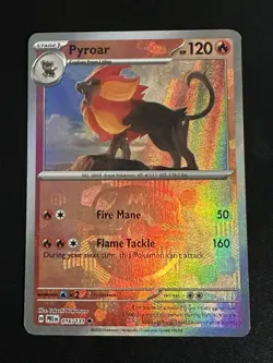 Pyroar 016/131 Pokemon Prismatic Evolutions Master Ball Reverse Holo NM - Image 1