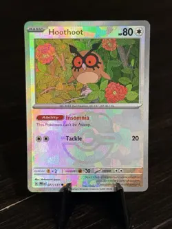 Hoothoot 077/131 Reverse Holo Master Ball Pokemon Prismatic Evolutions NM - Image 1