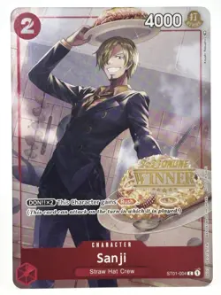 Sanji ST01-004 EN ONE PIECE TCG 2023 ONLINE REGIONALS WINNER-NM - Image 1