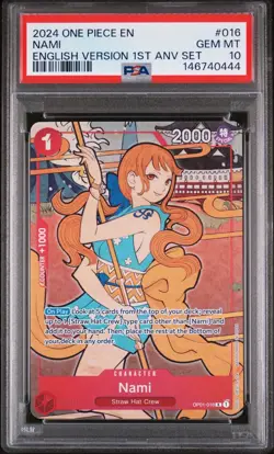 Nami (English Version 1st Anniversary Set) OP01-016 One Piece Promo Cards PSA 10 - Image 1