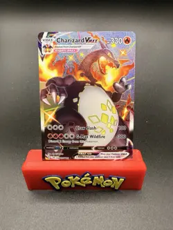 Pokemon TCG Shining Fates Charizard VMAX Holo Card SV107/SV122 NM/M Condition - Image 1
